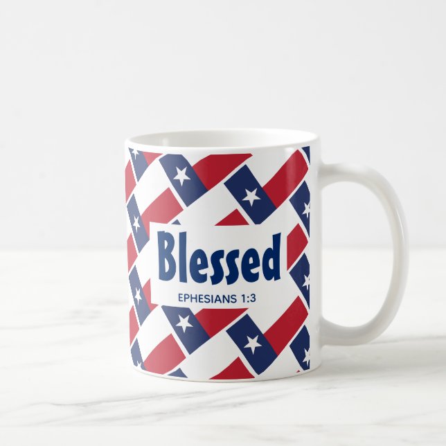Taza De Café TEXAS FLAG Personalizado Scripture BENDIDA Texana (Derecha)