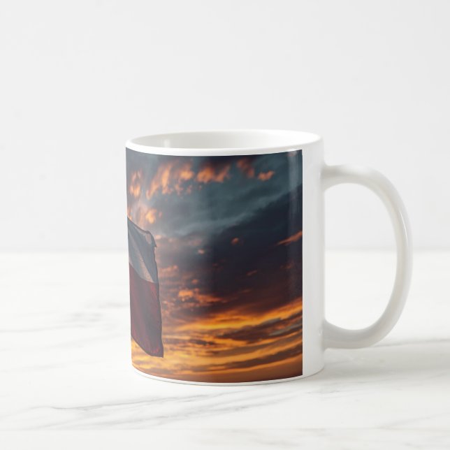 Taza De Café Texas Flag Sunset Mug - Patriotic Coffee Cup (Derecha)