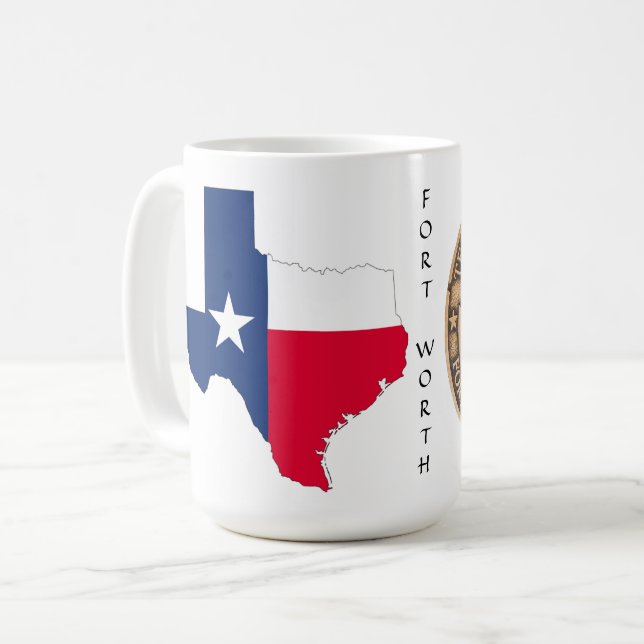 Taza De Café Texas Graphic & Texas Trail on white, Mug (Anverso izquierdo)