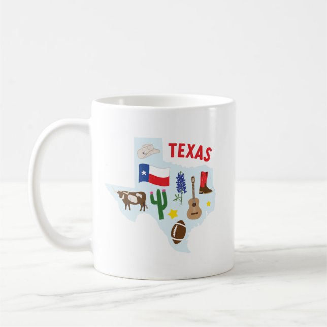 Taza De Café Texas Icons Coffee Mug (Izquierda)