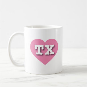Taza De Café Texas Pink Heart - Amo TX