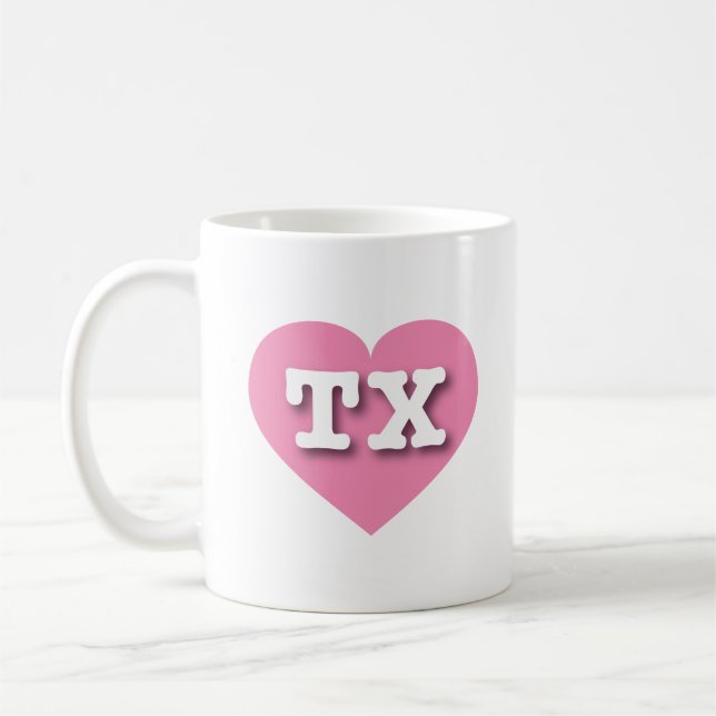 Taza De Café Texas Pink Heart - Amo TX (Izquierda)