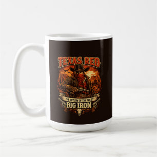 Taza De Café Texas Red – Diseño Legendario de Vaquero Forajido 