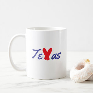 Taza De Café Texas - Rojo, Blanco y Azul - Patriótico