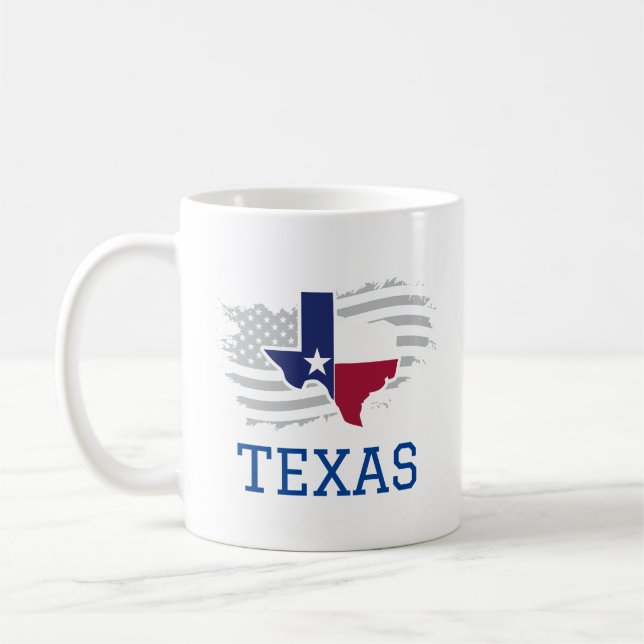 Taza De Café Texas State Map USA Patriotic Texan (Izquierda)