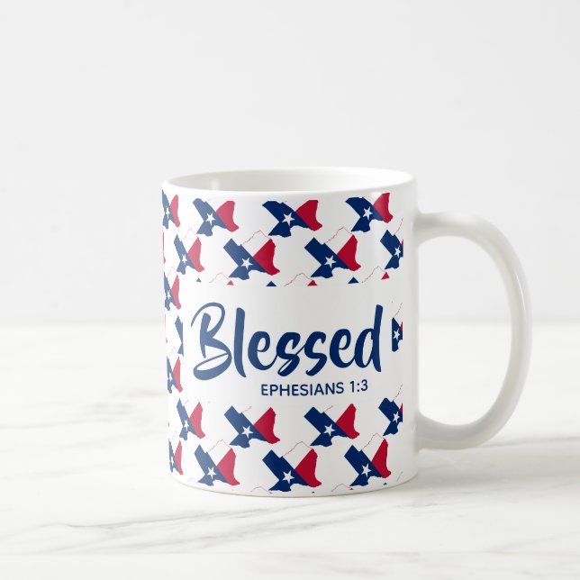 Taza De Café TEXAS USA Escritura bendecida por cristianos (Derecha)
