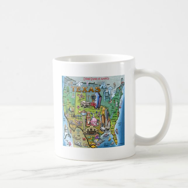 Taza De Café Texas USA Map (Derecha)