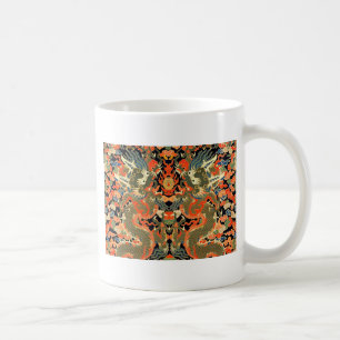 Taza De Café Textil con estampado de dragón chino vintage Arte 