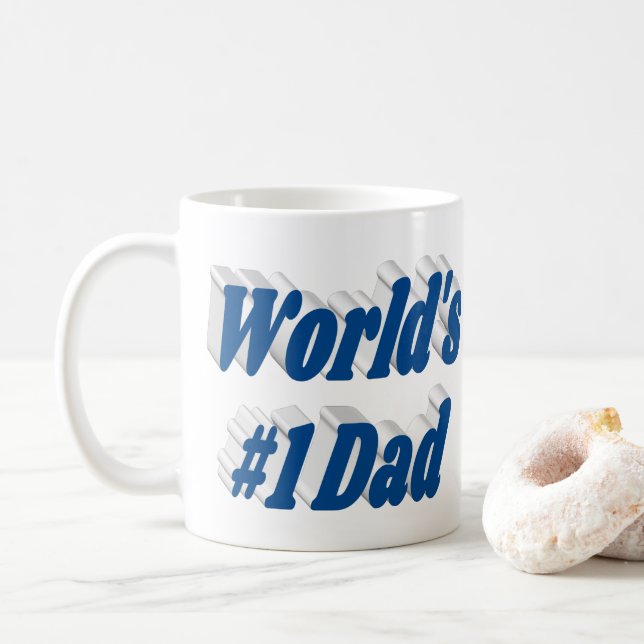 Taza De Café Texto a medias azul marino de papá (Con donut)