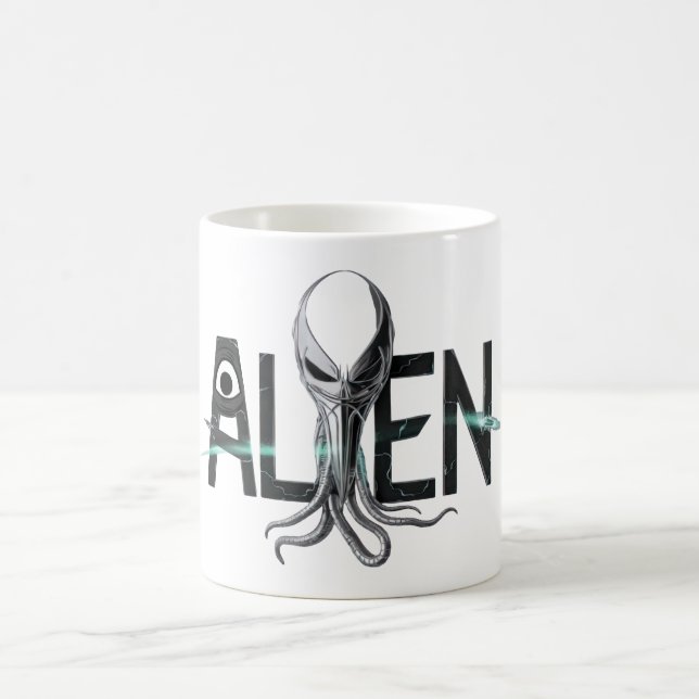 Taza De Café Texto alienígena de espacio (Centro)