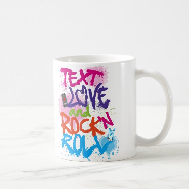 Taza De Café Texto, amor y rock 'n Roll (Derecha)