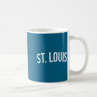 Taza De Café texto angustiado blanco de san louis missouri vint