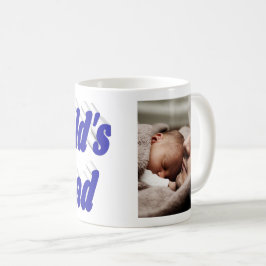 Taza De Café Texto azul de la foto de papá
