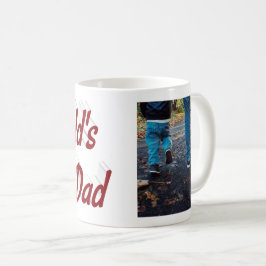 Taza De Café Texto burdeos de la foto del Día del Mejor Padre