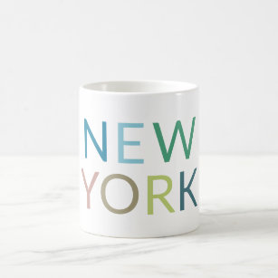 Taza De Café Texto colorido de Nueva York  