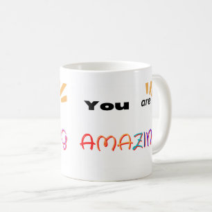 Taza De Café Texto colorido que eres asombroso