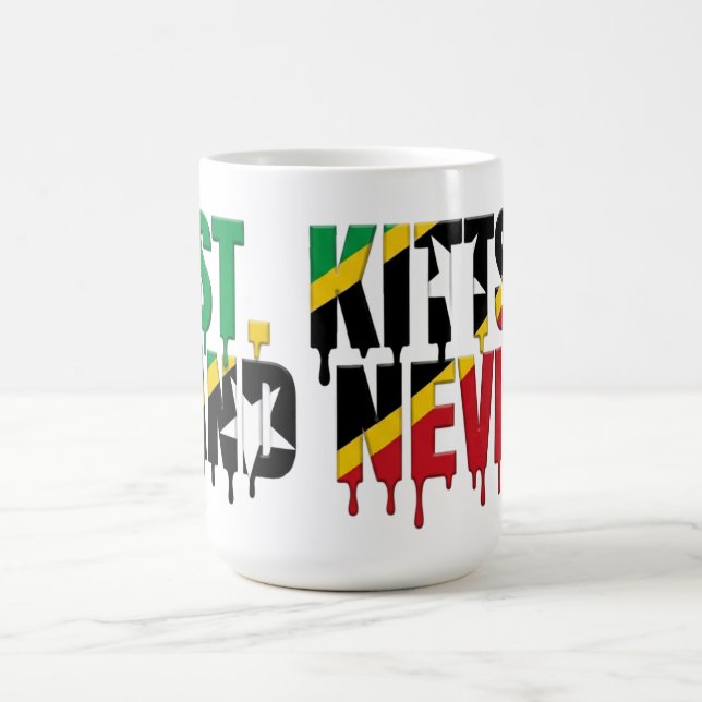 Taza De Café Texto con efecto de goteo de St. Kitts | Diseño de (Centro)