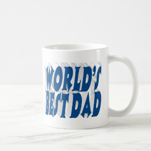 Taza De Café Texto de 3 d de azul marino de Best Dad
