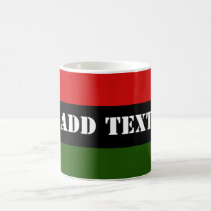 Taza De Café Texto de adición rojo, verde y negro