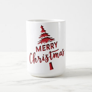 Taza De Café Texto de árbol de "Feliz Navidad" con relieve en b