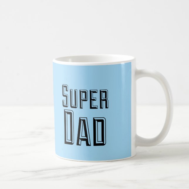 Taza De Café Texto de bloque de Super Dad (Derecha)