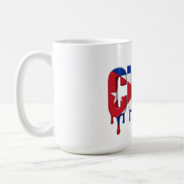 Taza De Café Texto de goteo de Cuba | Diseño de bandera del Car