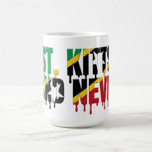 Taza De Café Texto de goteo de San Cristóbal   Diseño de bander