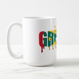 Taza De Café Texto de Grenada Drip | Diseño de bandera caribeña