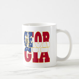Taza De Café texto de la bandera de Georgia