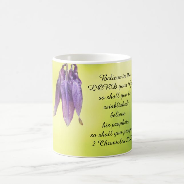 Taza De Café Texto de la Biblia 2 Crónicas 20:20 (Centro)