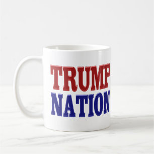Taza De Café texto de mitad azul rojo de la nación Trump