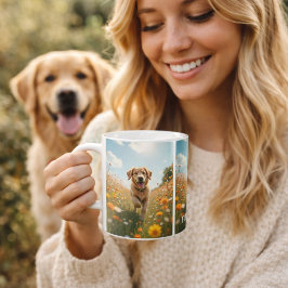 Taza De Café Texto de nombre del mascota de fotos de perro