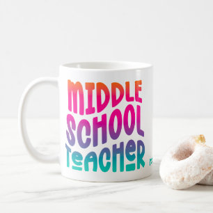 Taza De Café Texto de Ombre colorido del profesor de secundaria