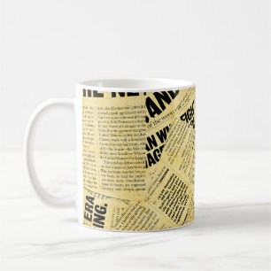 Taza De Café Texto de periódico con papel antiguo