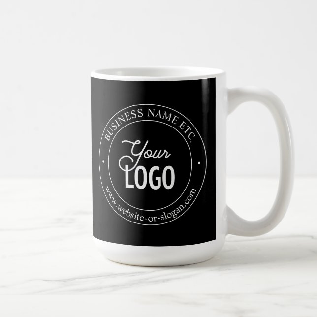 Taza De Café Texto de Personalizable y sustitución de logotipos (Derecha)