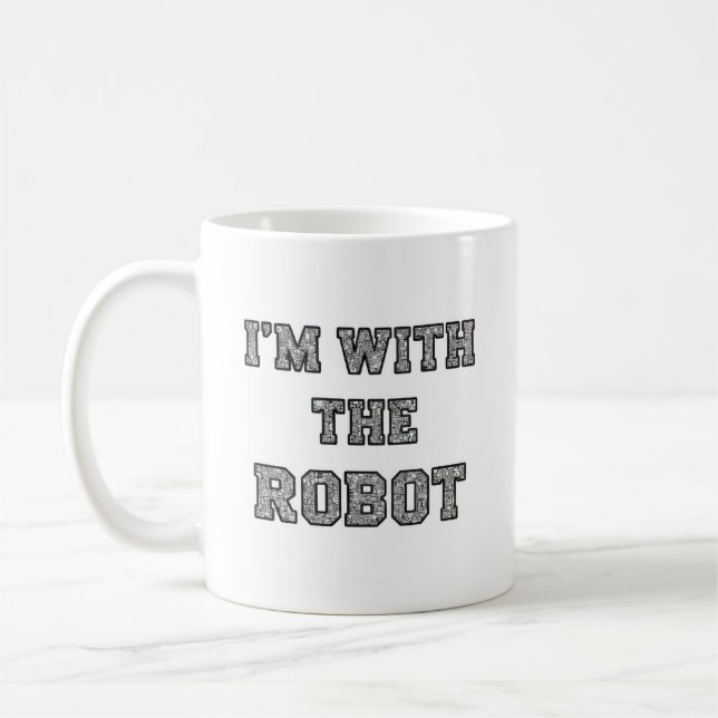 Taza De Café Texto de Robot (Izquierda)