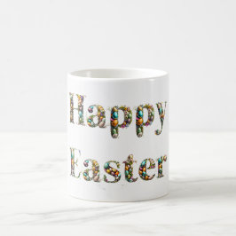 Taza De Café texto decorativo Feliz Pascua 