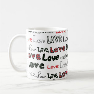 Taza De Café Texto del marcador de amor fondo sin problemas