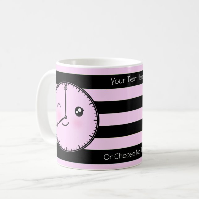 Taza De Café Texto del personalizado/ Tiras Pastel de Reloj Kaw (Anverso izquierdo)