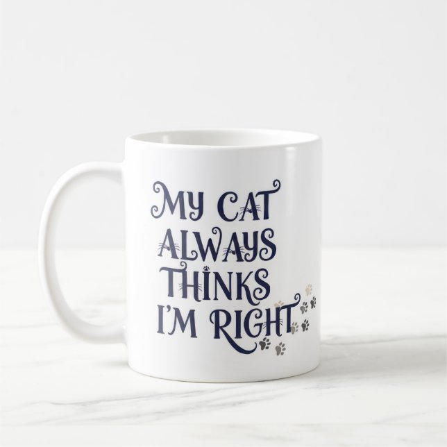 Taza De Café Texto Divertido de Gato (Izquierda)