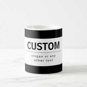Taza De Café Texto editable de negrita moderno   Blanco y negro