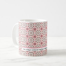 Taza De Café Texto editable del elegante patrón de rosa mínimo