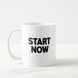 Taza De Café Texto en negrita minimalista empezar ahora