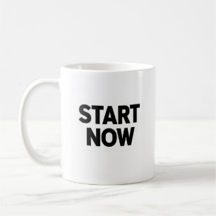 Taza De Café Texto en negrita minimalista empezar ahora