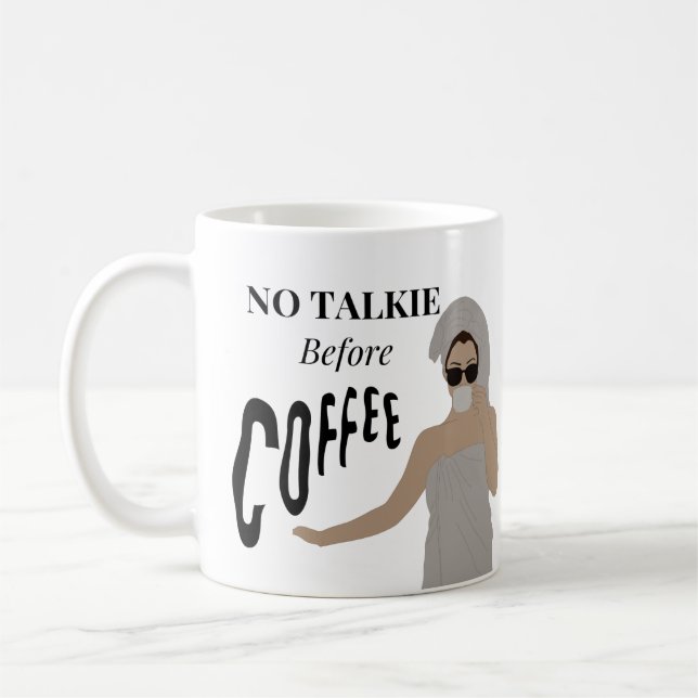 Taza De Café texto gracioso de mujer blanca negra (Izquierda)