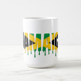 Taza De Café Texto Jamaica Drip | Diseño de bandera caribeña | 