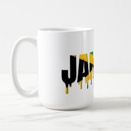 Taza De Café Texto Jamaica Drip | Diseño de bandera caribeña | 