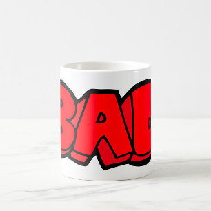 Taza De Café Texto negrita rojo de estilo de graffiti malo