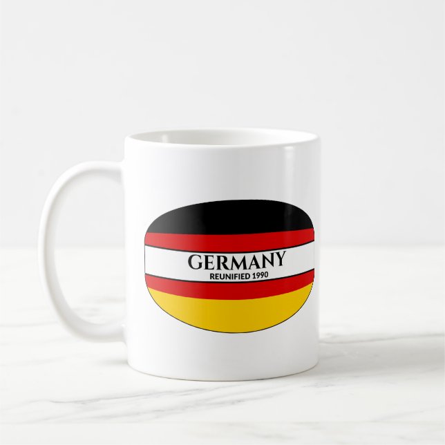 Taza De Café Texto negro Alemania bandera reunificada de 1990 (Izquierda)