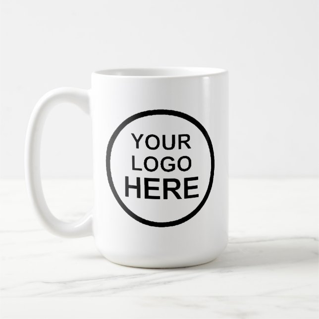 Taza De Café texto negro de su logo aquí (Izquierda)